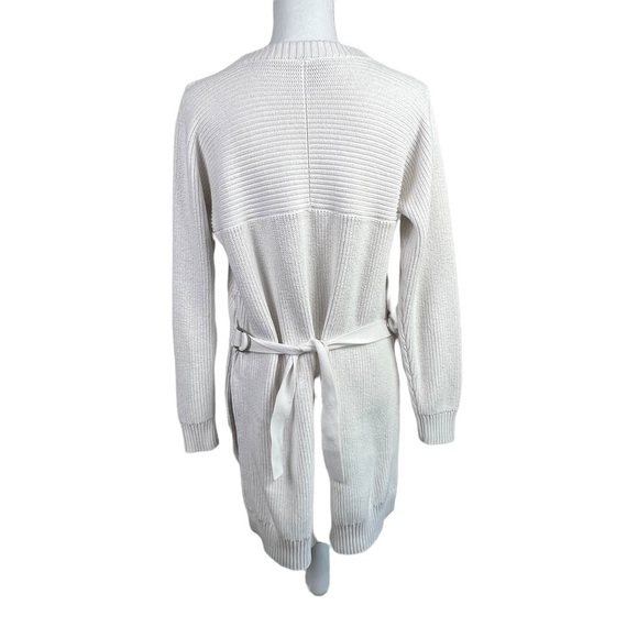 Athleta West End Tunic Sweater Slit side belt White/Ivory Size S - Picture 3 of 14
